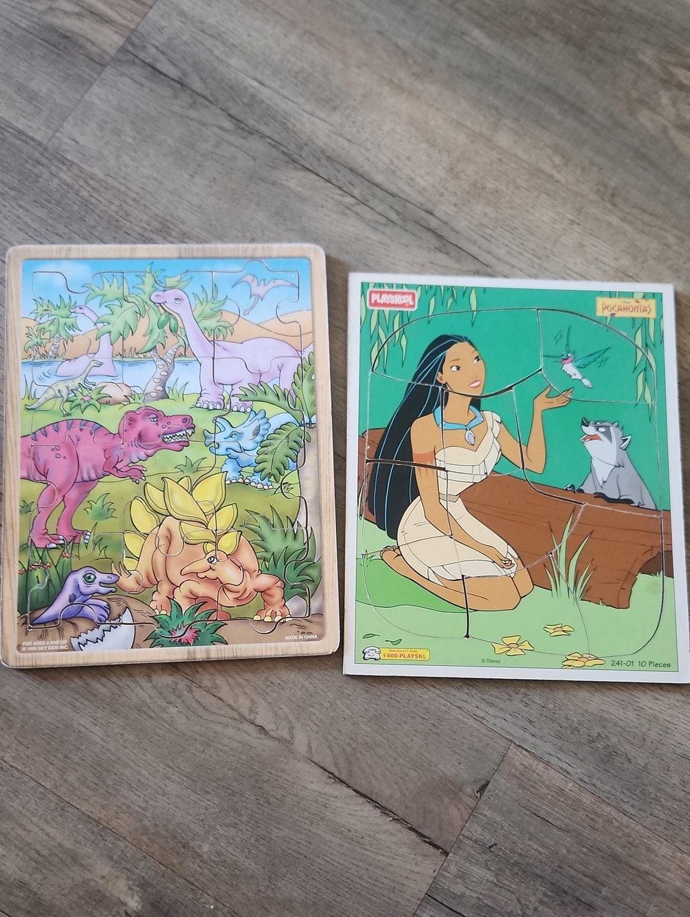 Playskool Pokahontas Jigsaw And Dinosaur Puzzle